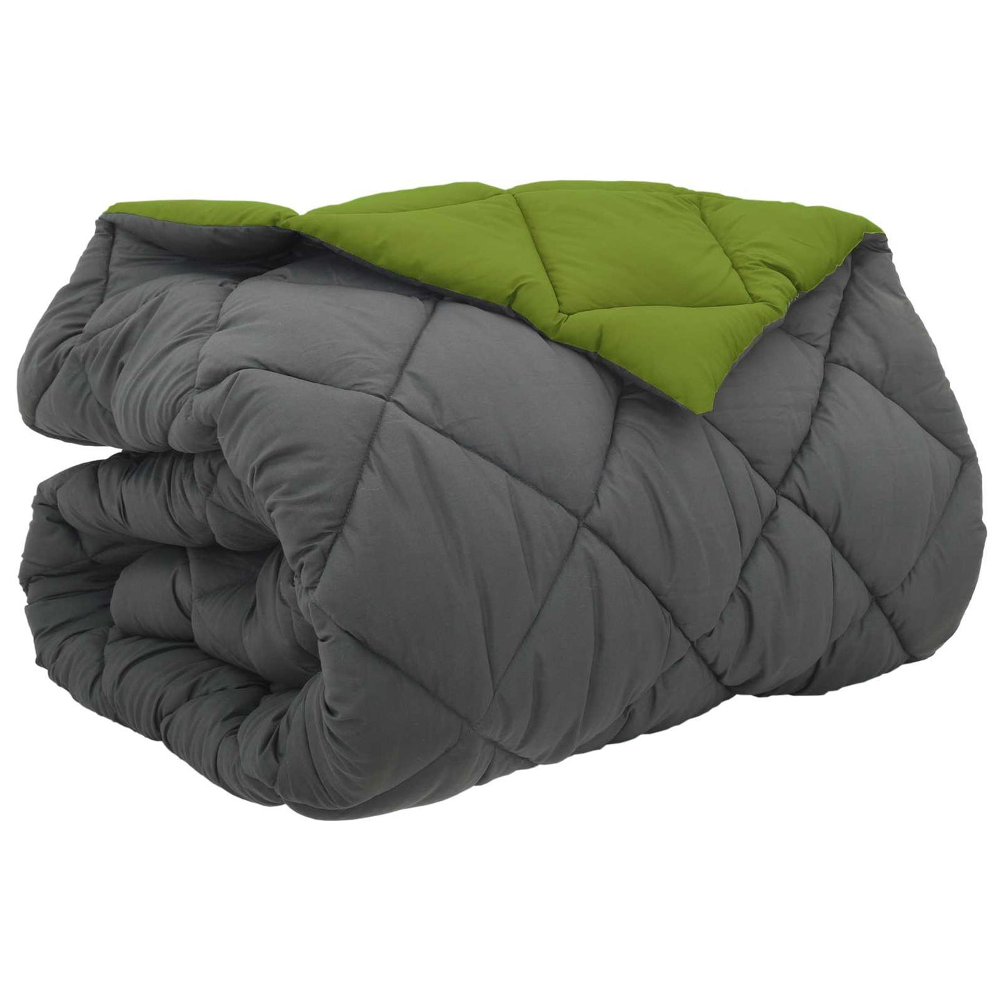 Vidaxl couette hiver vert et anthracite 240 x 260 cm microfibre