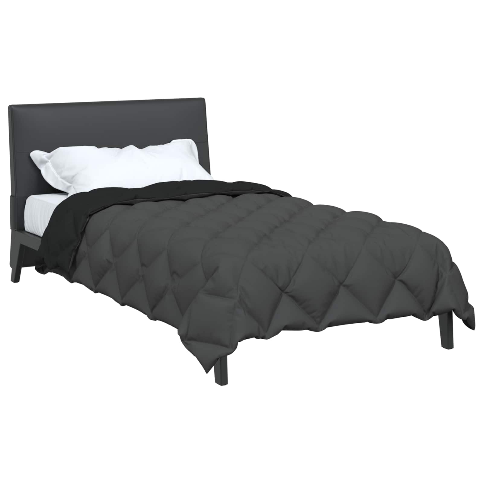 Vidaxl couette hiver noir et anthracite 200 x 140 cm microfibre