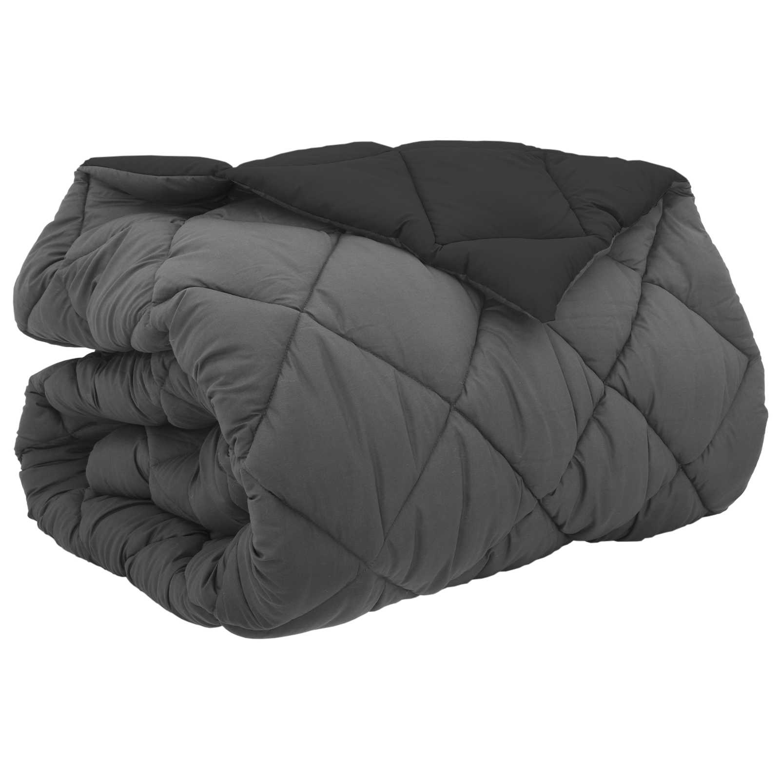 Vidaxl couette hiver noir et anthracite 200 x 200 cm microfibre