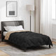 Vidaxl couette hiver noir et taupe 200 x 135 cm microfibre