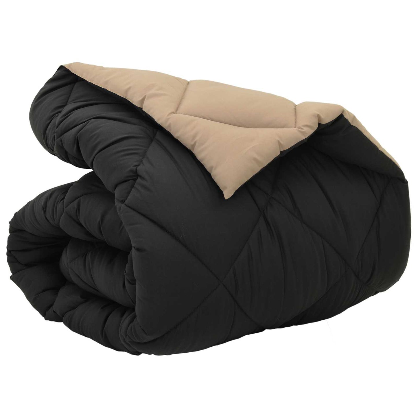 Vidaxl couette hiver noir et taupe 200 x 155 cm microfibre