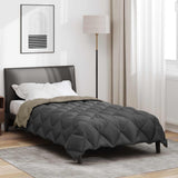 Vidaxl couette hiver gris clair et anthracite 200 x 155 cm microfibre - afbeelding 1