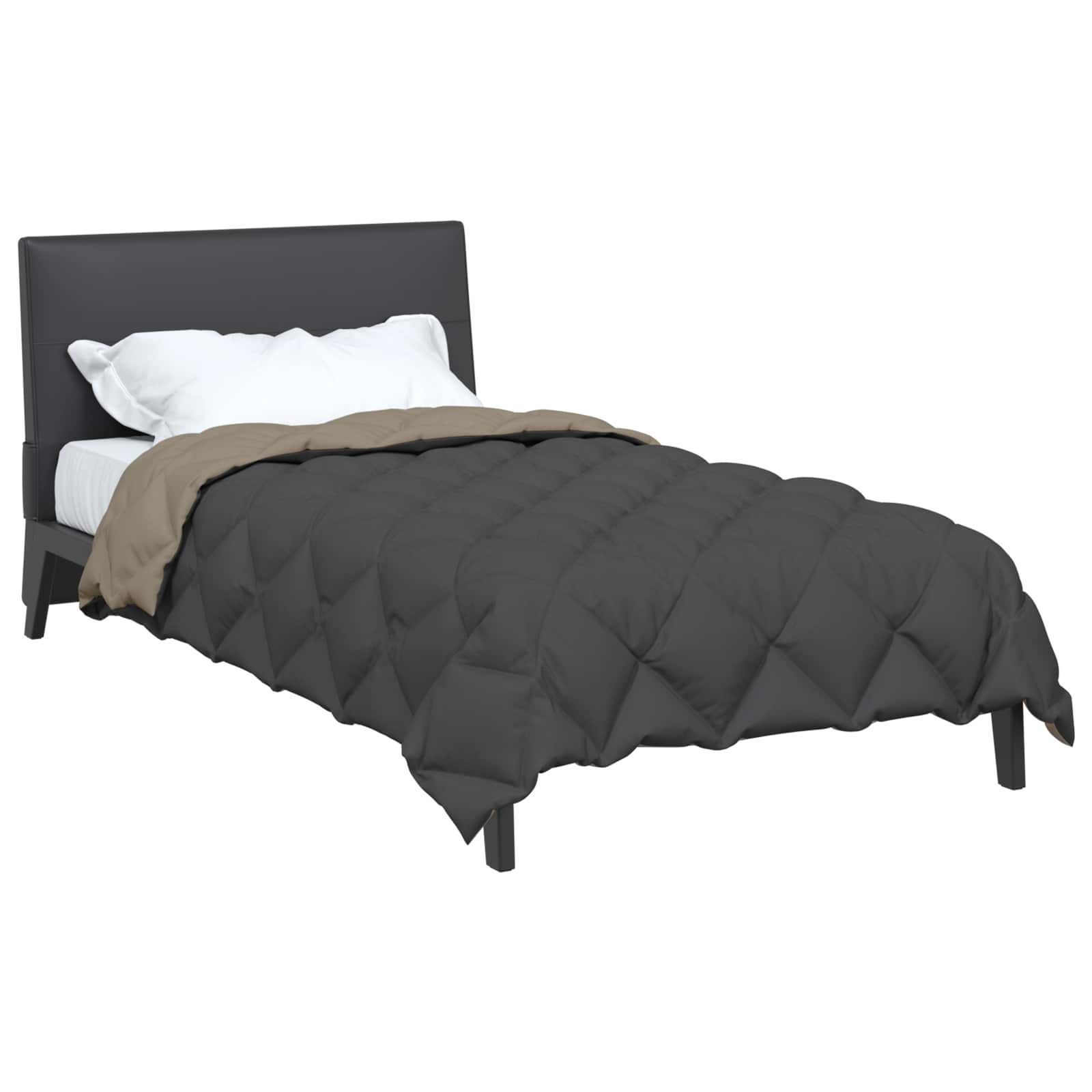 Vidaxl couette hiver gris clair et anthracite 200 x 155 cm microfibre