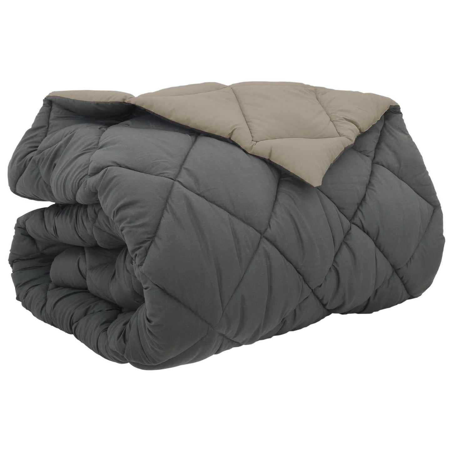 Vidaxl couette hiver gris clair et anthracite 220 x 260 cm microfibre