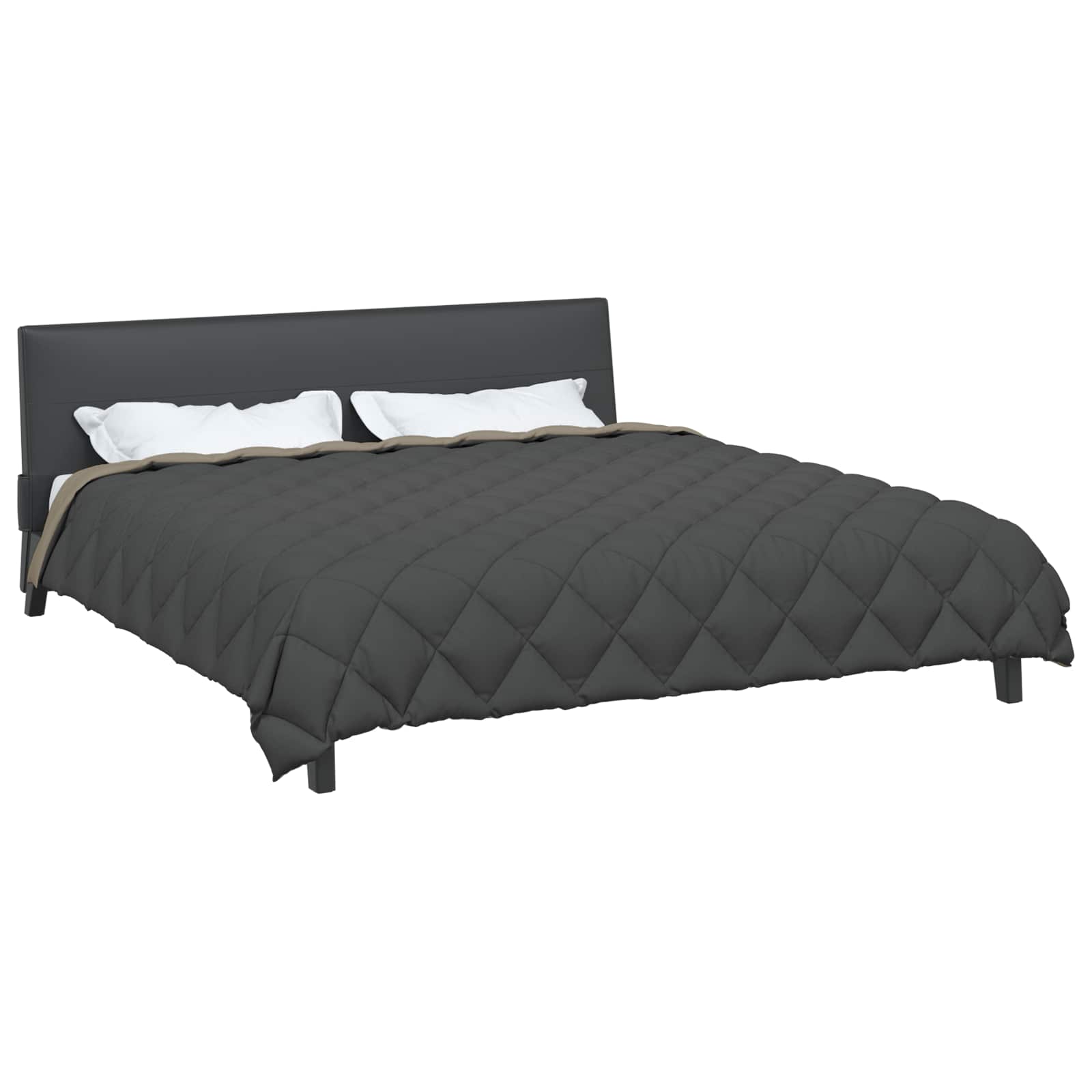 Vidaxl couette hiver gris clair et anthracite 220 x 260 cm microfibre