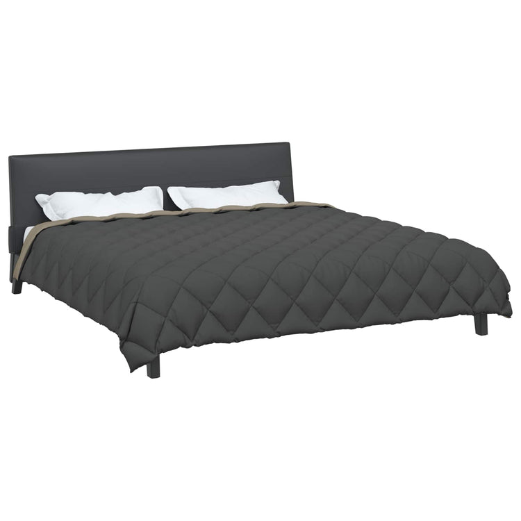 Vidaxl couette hiver gris clair et anthracite 240 x 260 cm microfibre