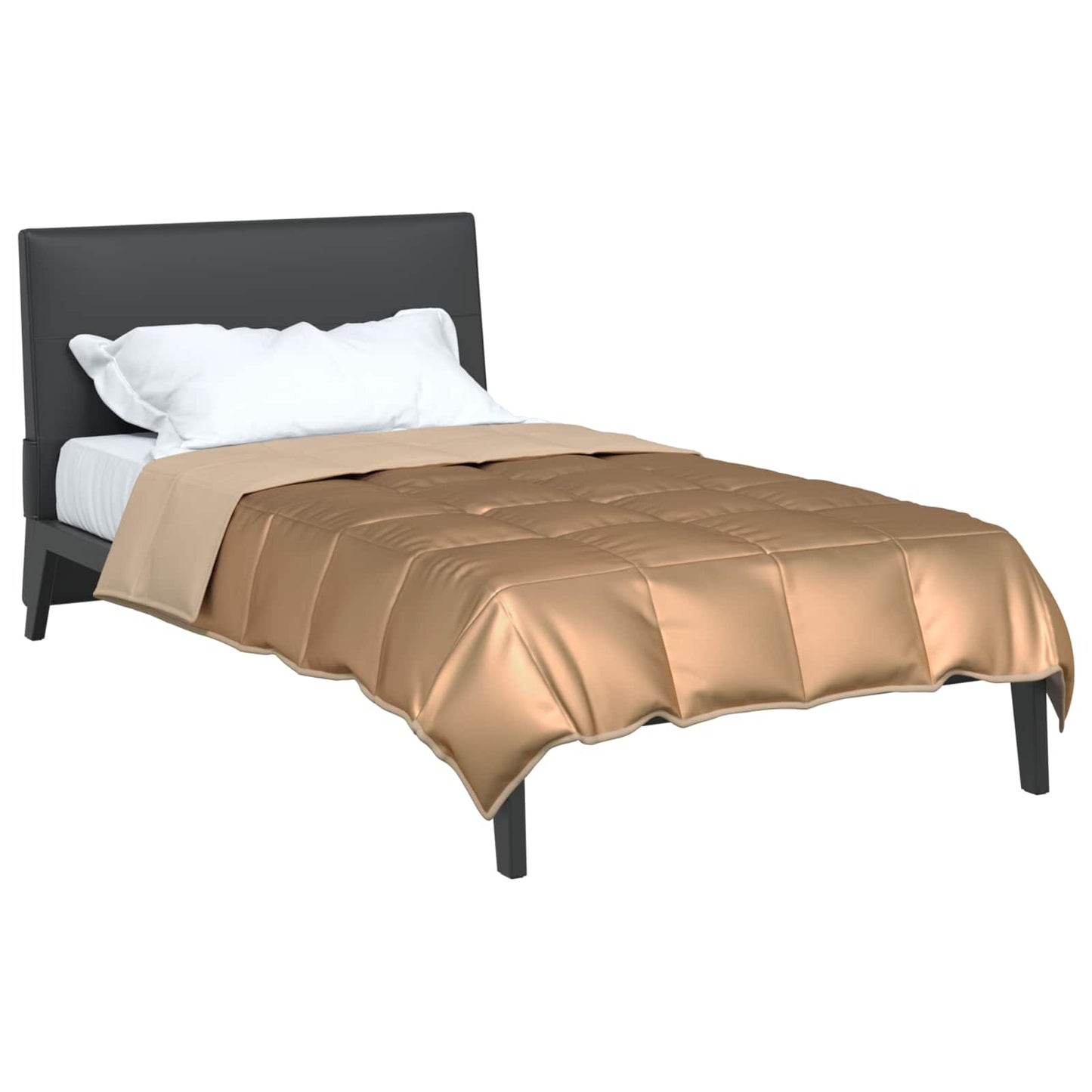 Vidaxl couette d'été or 200 x 140 cm satin et microfibre