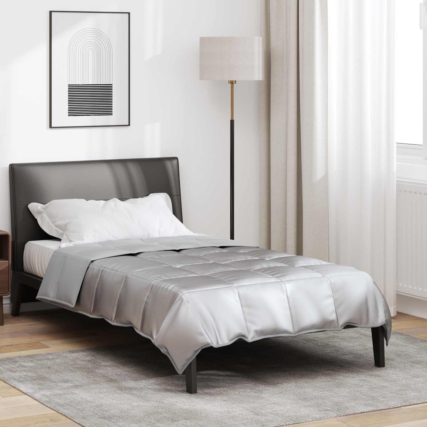 Vidaxx couette d'été argent 220 x 135 cm satin et microfibre