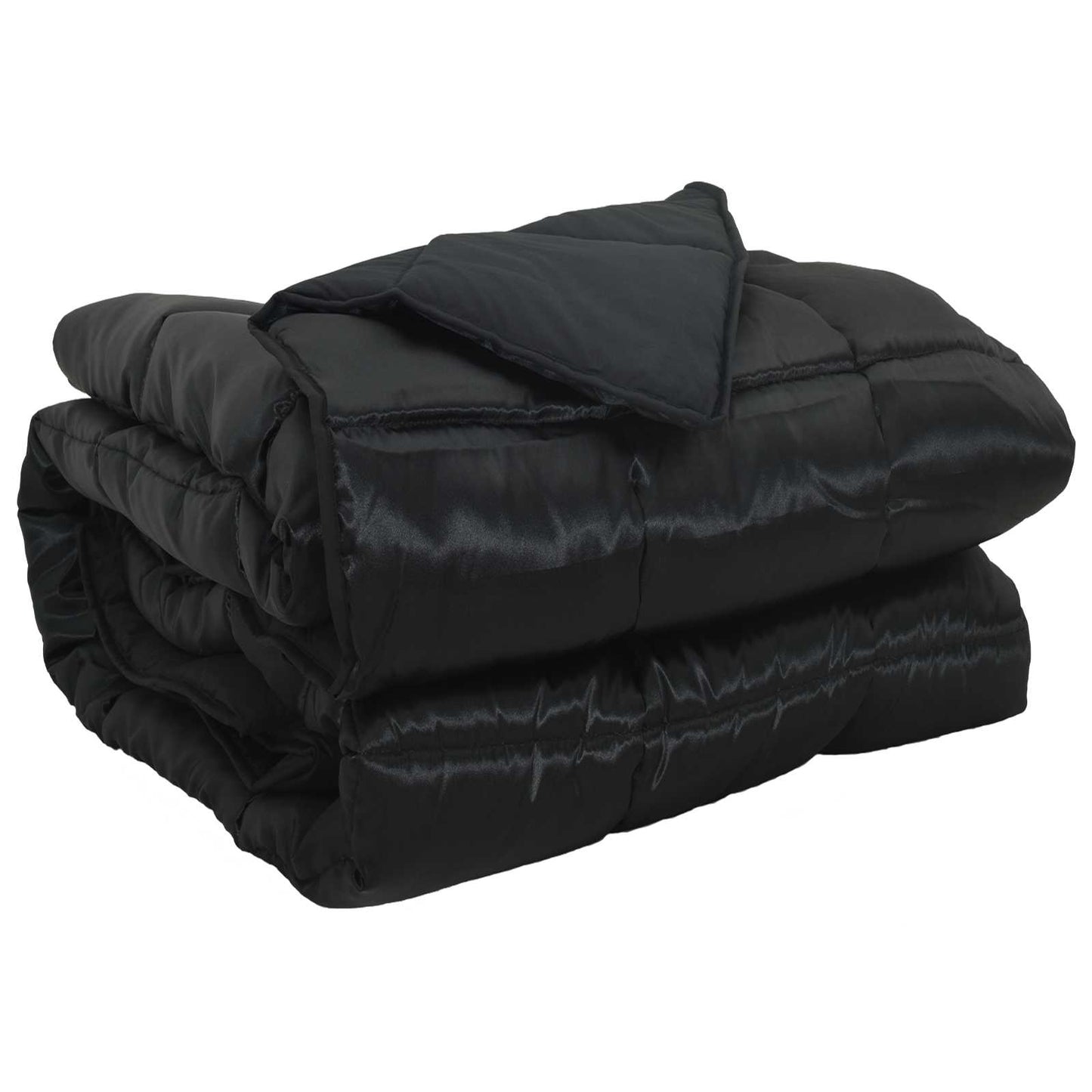 Vidaxx couette toute l'année noir 200 x 135 cm satin et microfibre