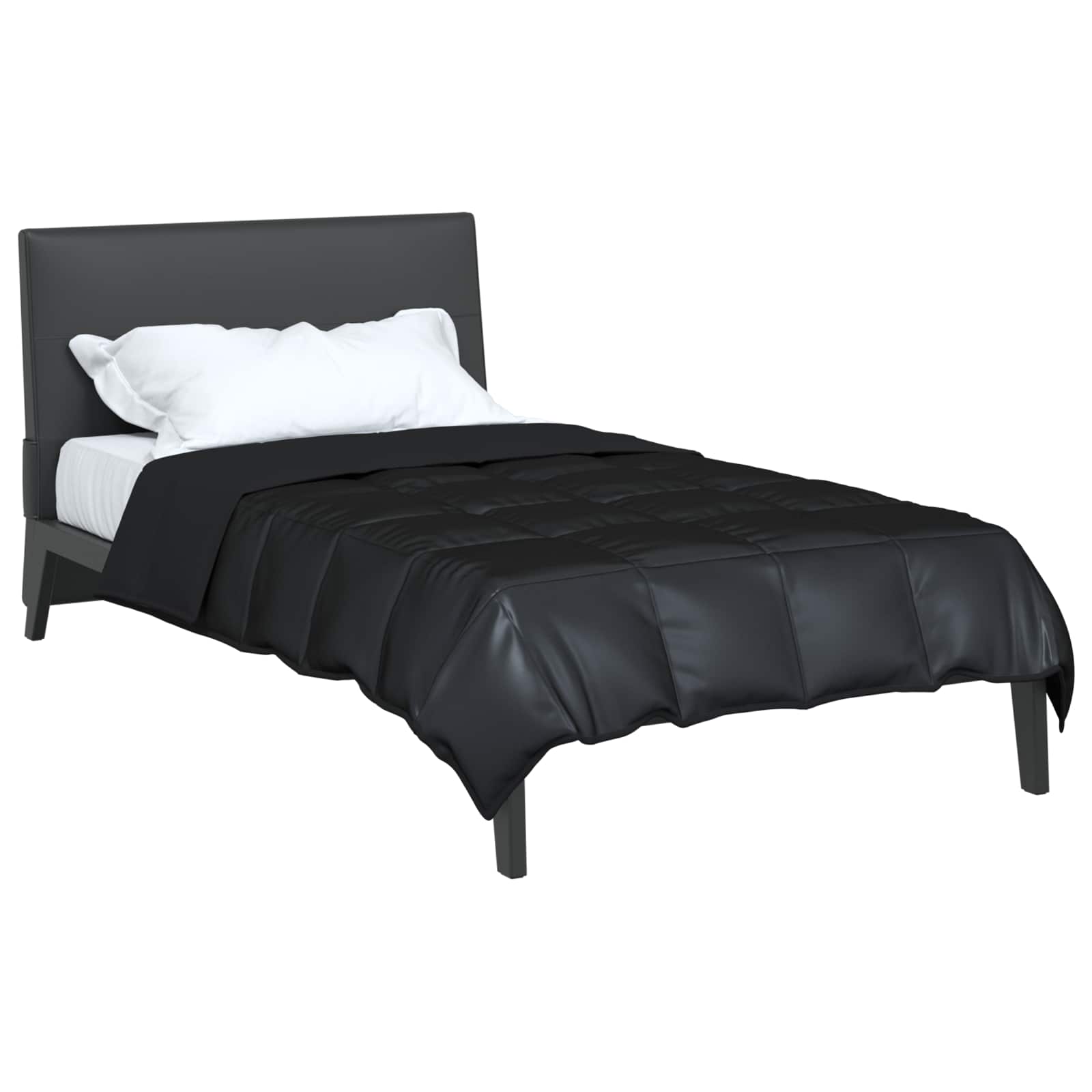 Vidaxx couette toute l'année noir 200 x 155 cm satin et microfibre