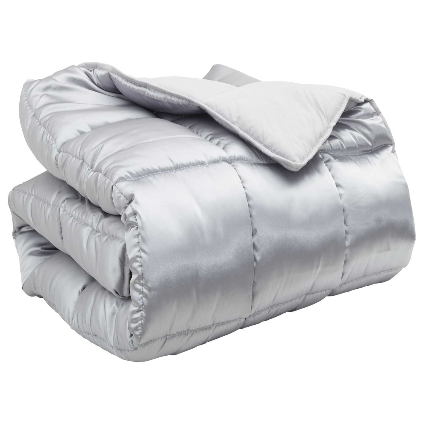 Vidaxl couette d'hiver argent 200 x 155 cm satin et microfibre