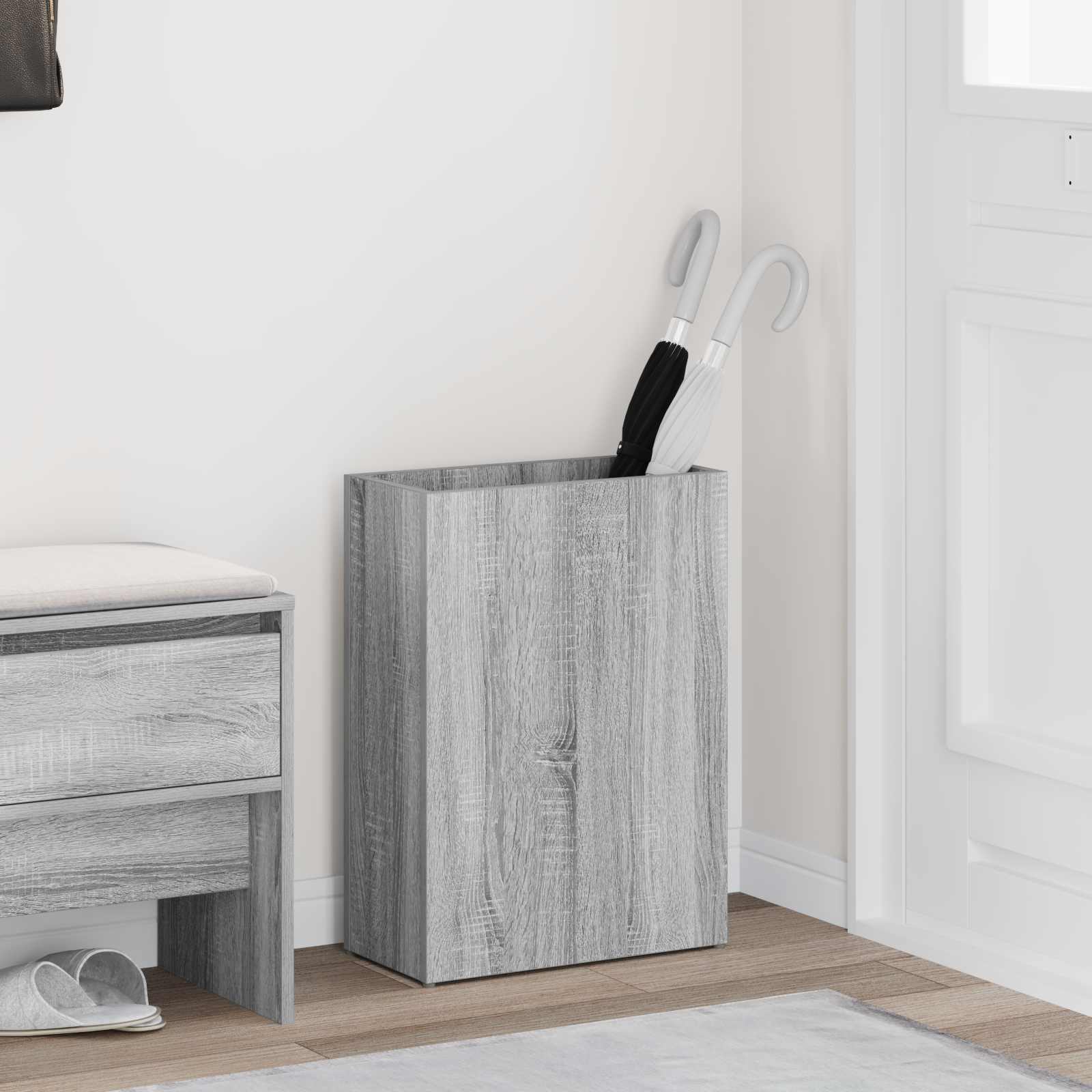 Vidaxl parapluie standard gris sonoma 40 x 20 x 55,5 cm bois travaillé