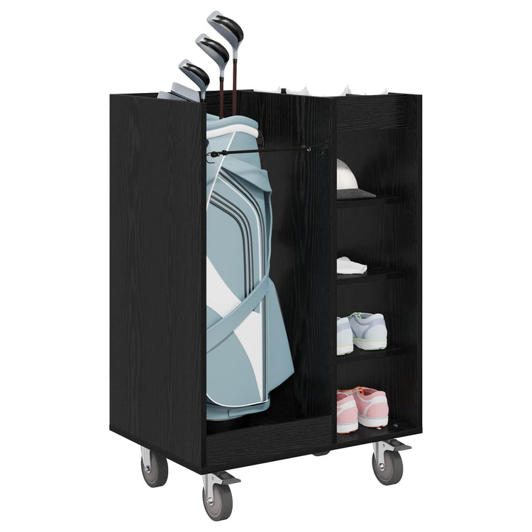Vidaxx meuble de golf à roulettes chêne noir uni 65 x 45 x 98 cm