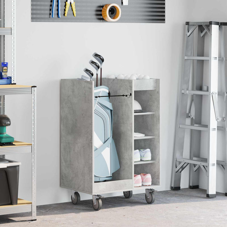 Vidaxx armoire de golf avec roulette gris béton uni 65 x 45 x 98 cm