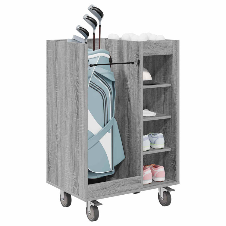 Vidaxl meuble de golf avec roulette gris uni sonoma 65 x 45 x 98 cm
