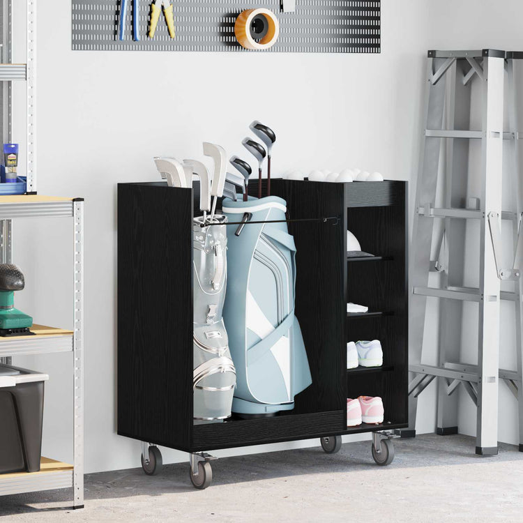 Vidaxx meuble de golf à roulettes chêne noir uni 90 x 45 x 98 cm