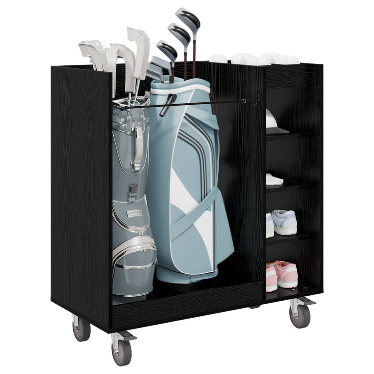 Vidaxx meuble de golf à roulettes chêne noir uni 90 x 45 x 98 cm