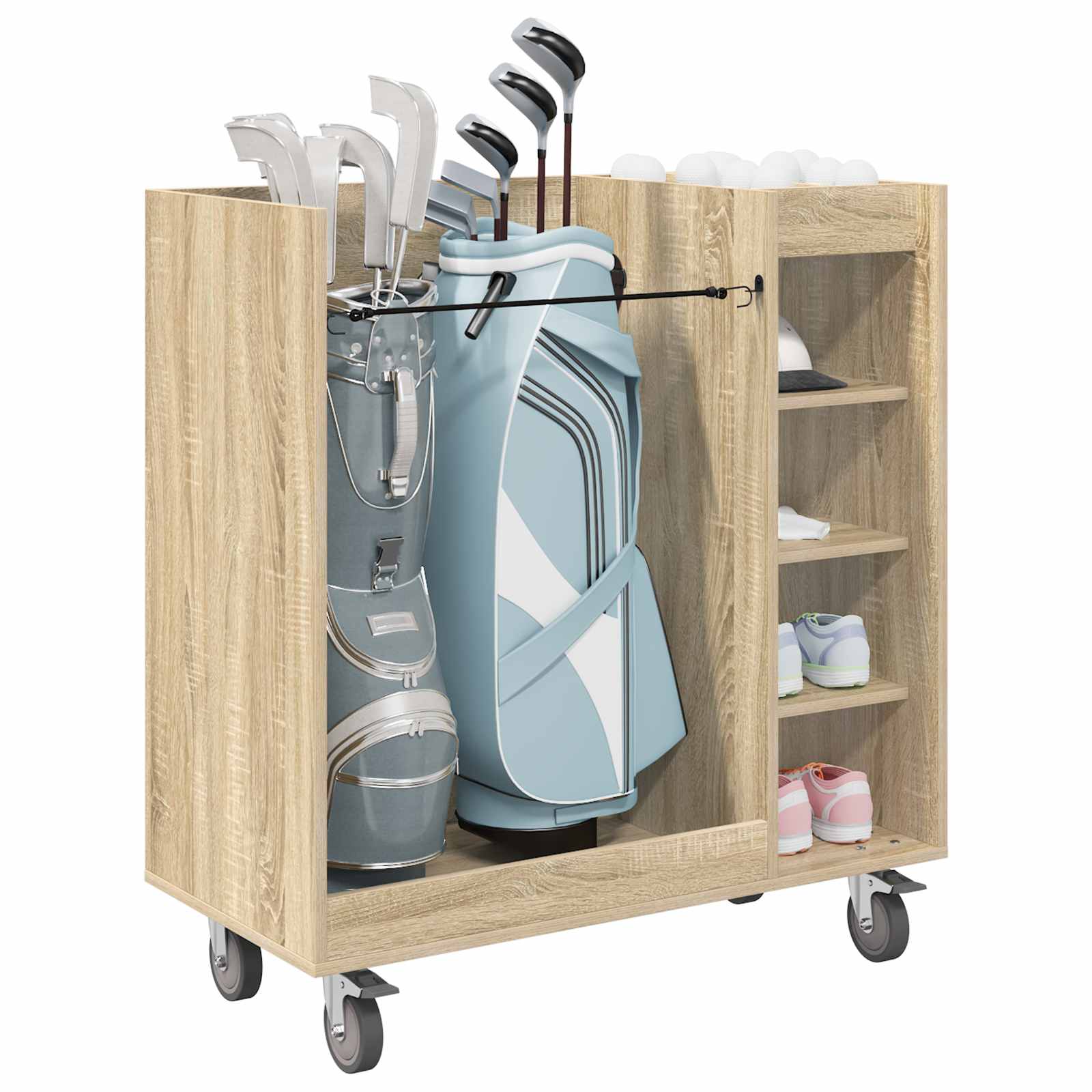Vidaxl meuble de golf avec roulettes chêne sonoma uni 90 x 45 x 98 cm