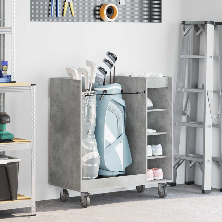 Vidaxx armoire de golf avec roulette gris béton uni 90 x 45 x 98 cm