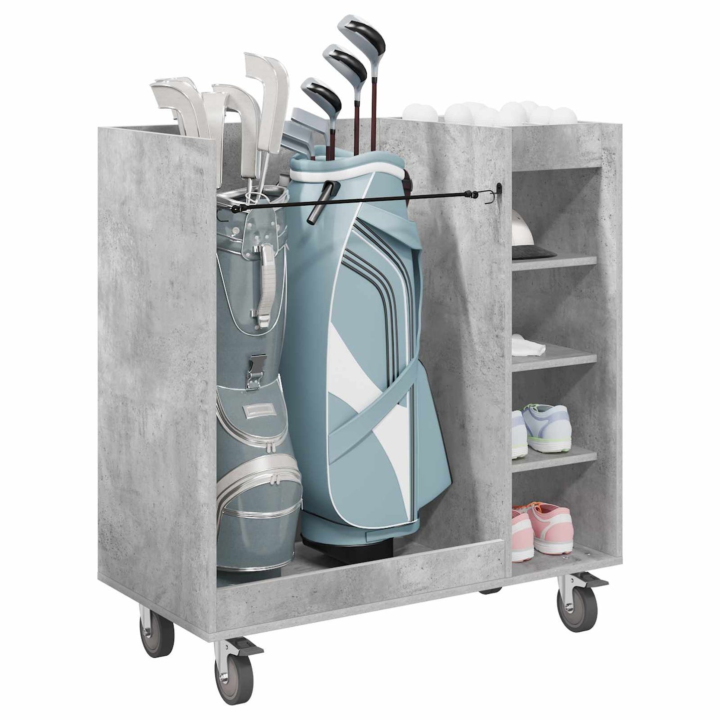 Vidaxx armoire de golf avec roulette gris béton uni 90 x 45 x 98 cm