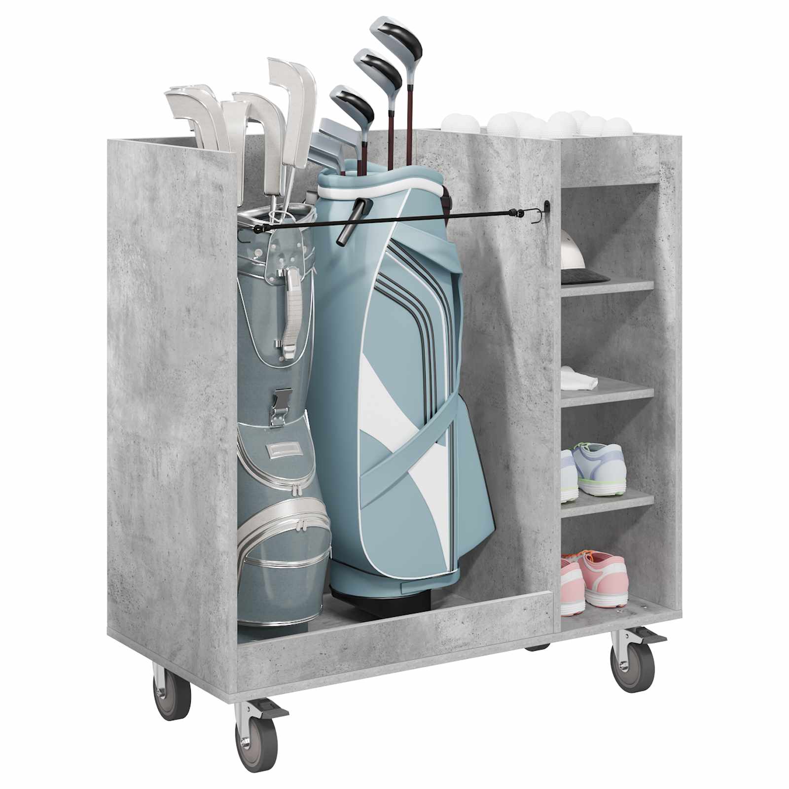 Vidaxx armoire de golf avec roulette gris béton uni 90 x 45 x 98 cm