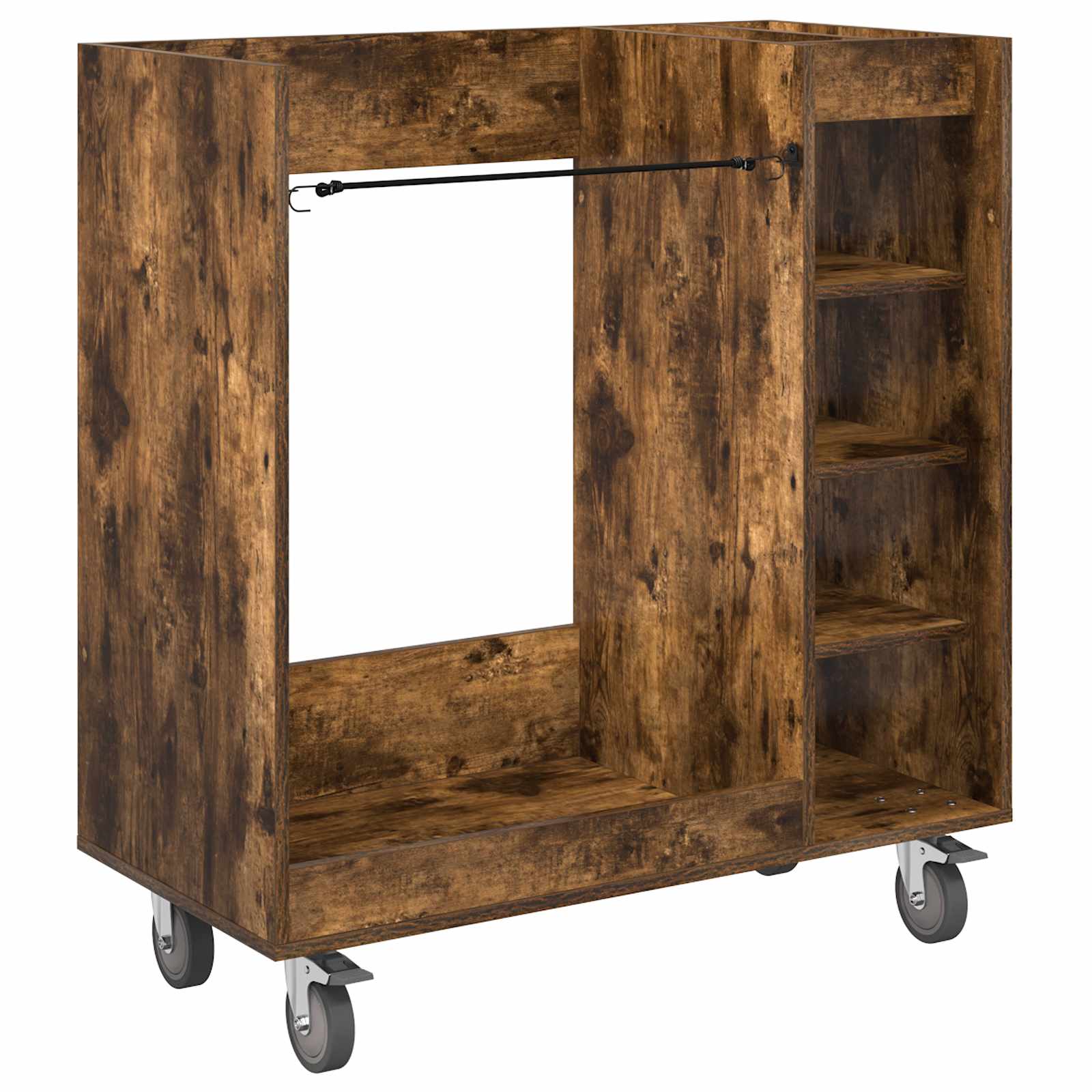 Vidaxx meuble de golf à roulettes, chêne fumé uni, 90 x 45 x 98 cm
