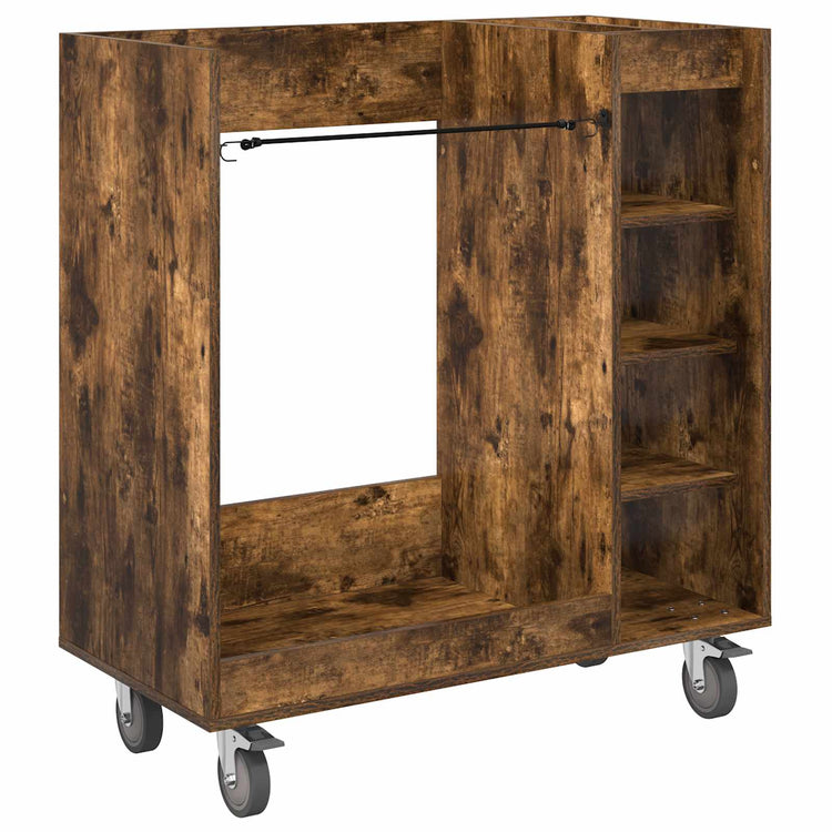 Vidaxx meuble de golf à roulettes, chêne fumé uni, 90 x 45 x 98 cm