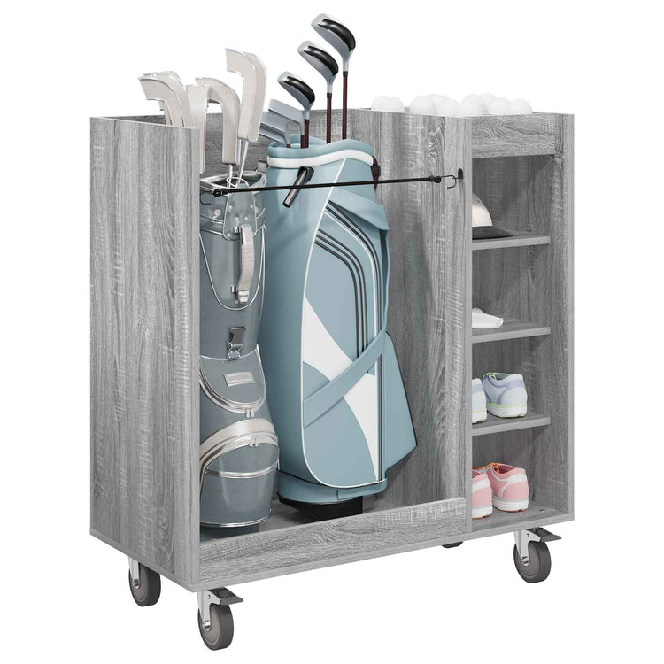 Vidaxl meuble de golf avec roulette gris uni sonoma 90 x 45 x 98 cm