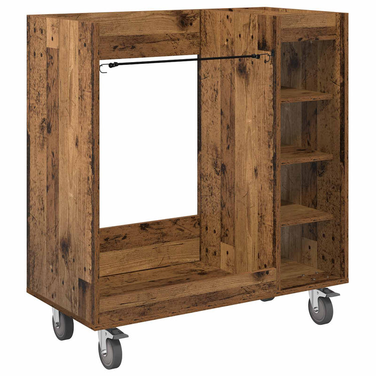 Vidaxx meuble de golf à roulettes, vieux bois uni, 90 x 45 x 98 cm