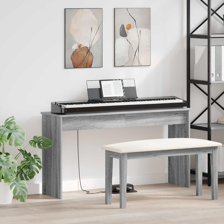 Vidaxl support de clavier gris sonoma 120 x 32 x 64 cm bois fini