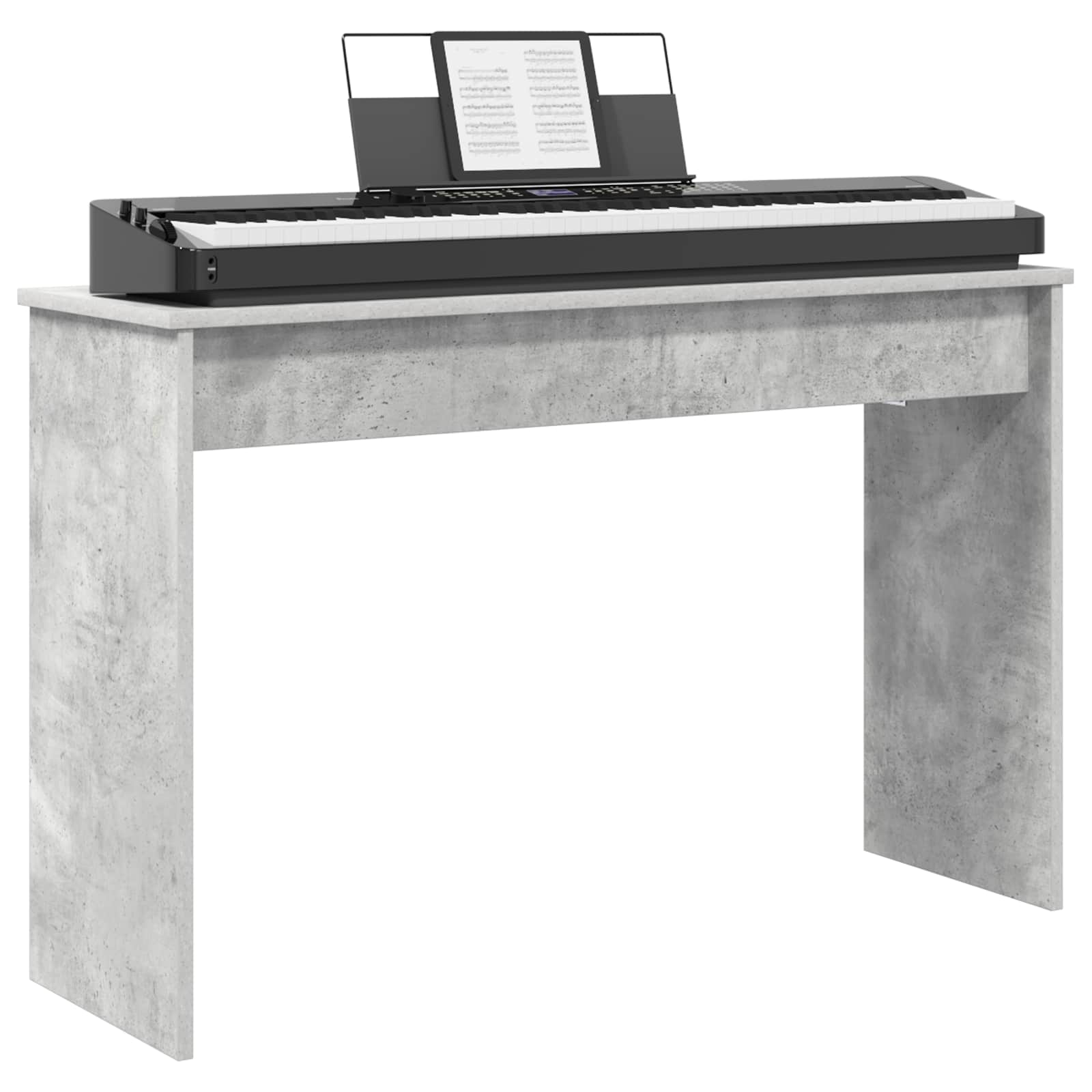 Vidaxxl support de clavier gris béton 100 x 32 x 64 cm bois fini