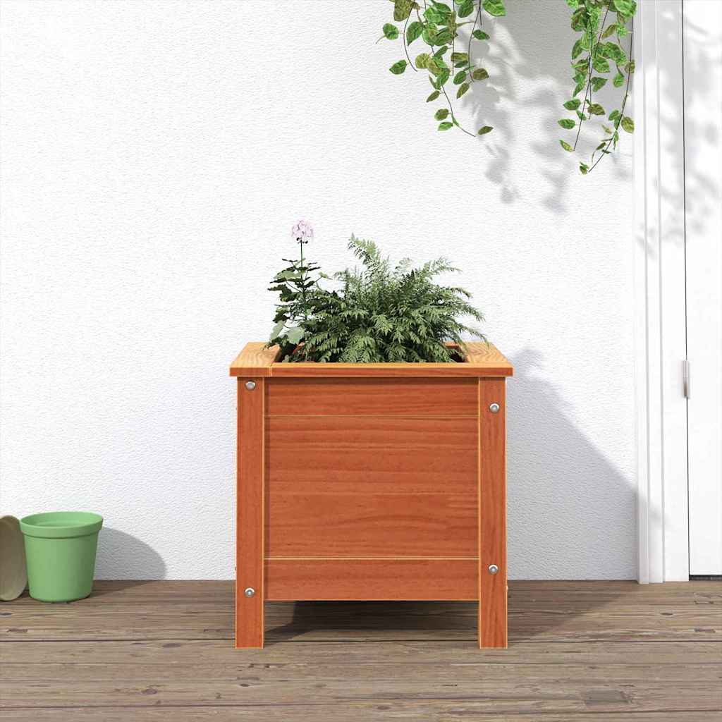 Vidaxl pot de fleur de jardin cire marron 40 x 40 x 39 cm bois de pin massif