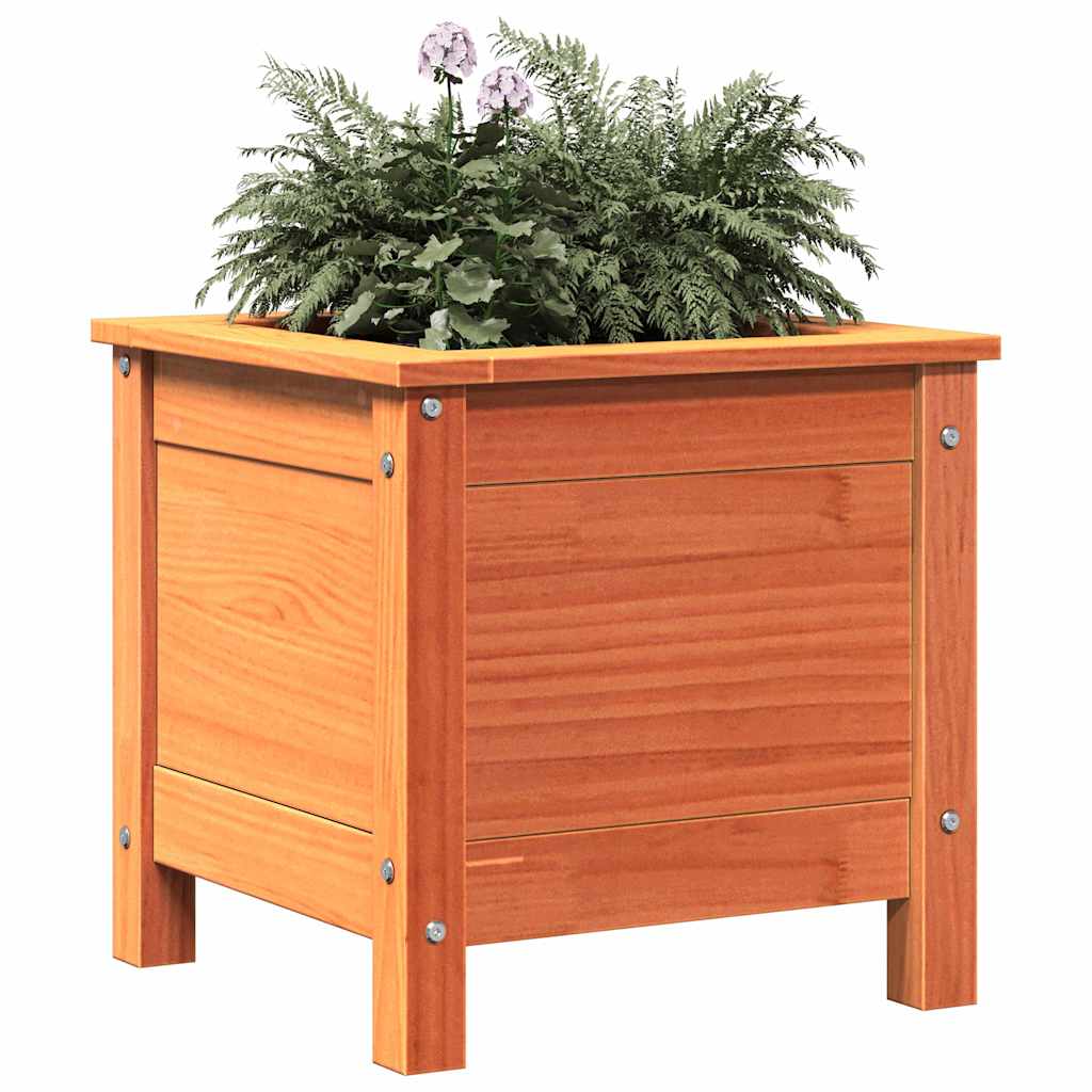 Vidaxl pot de fleur de jardin cire marron 40 x 40 x 39 cm bois de pin massif