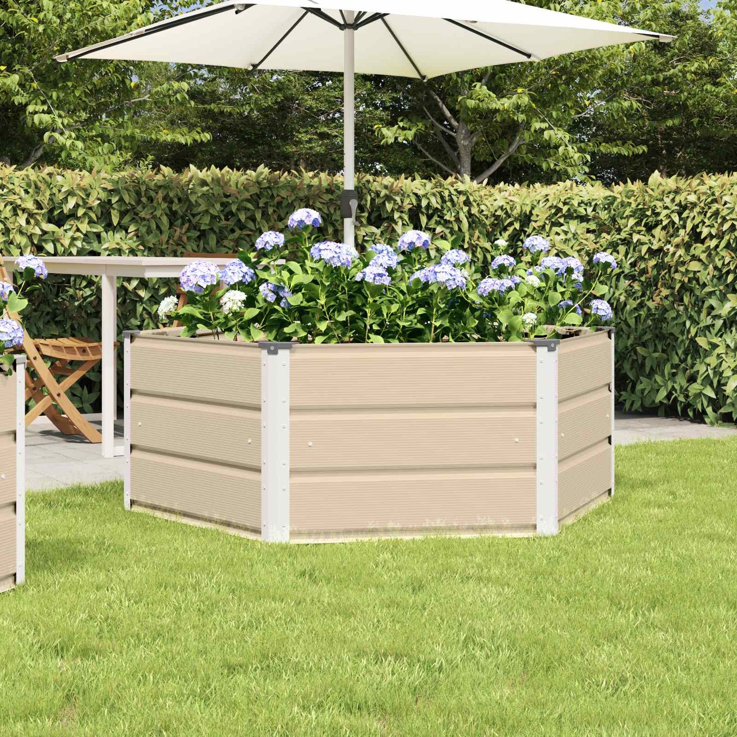 Vidaxx jardinière ivoire 129 x 129 x 45 cm acier