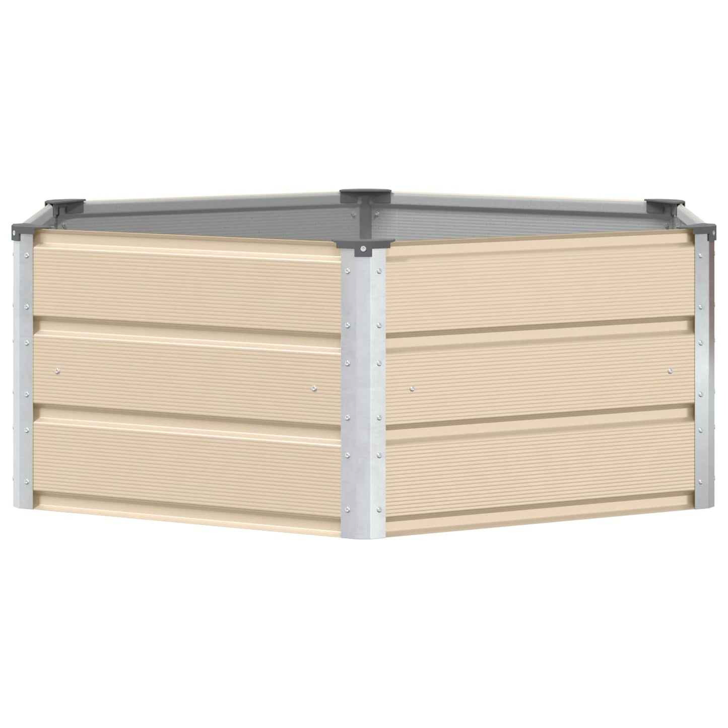 Vidaxx jardinière ivoire 129 x 129 x 45 cm acier
