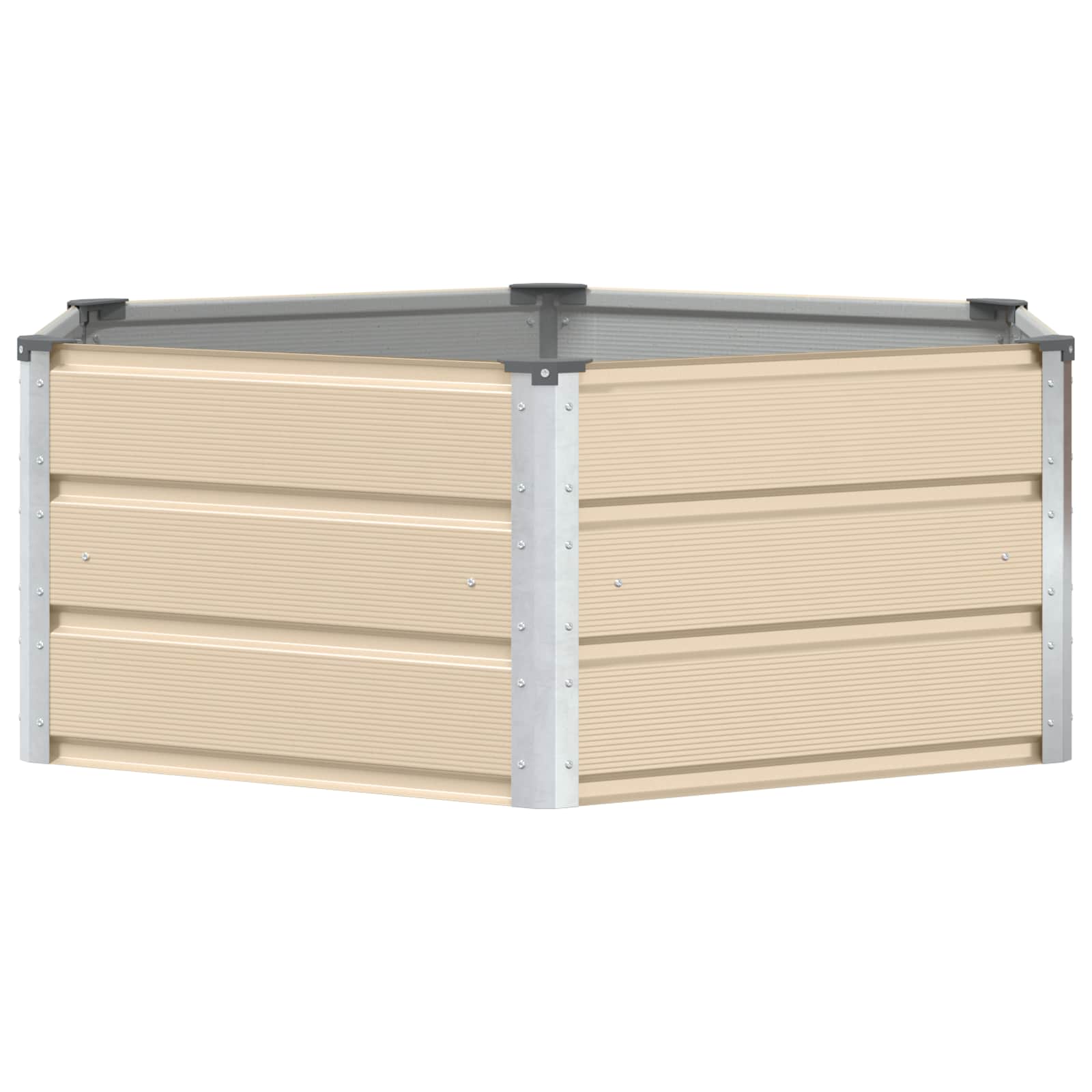 Vidaxx jardinière ivoire 129 x 129 x 45 cm acier