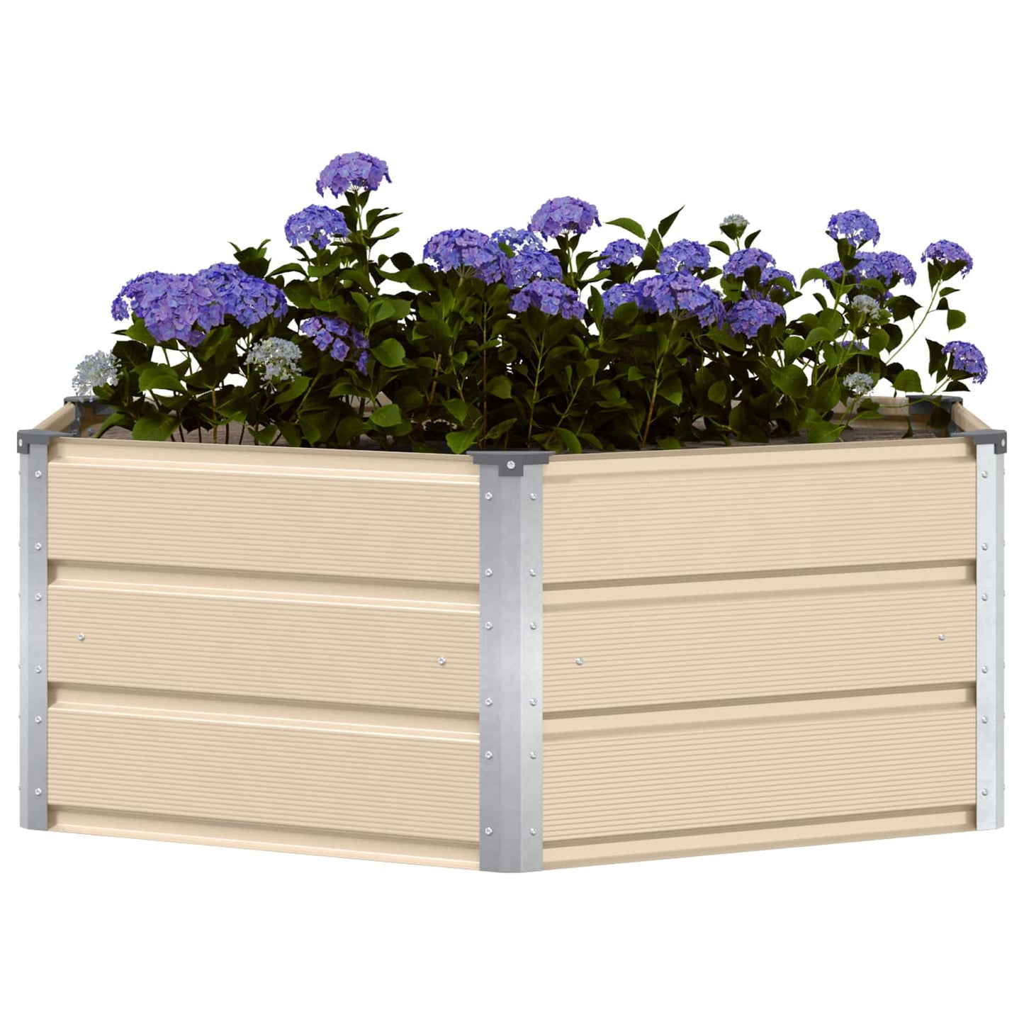 Vidaxx jardinière ivoire 129 x 129 x 45 cm acier