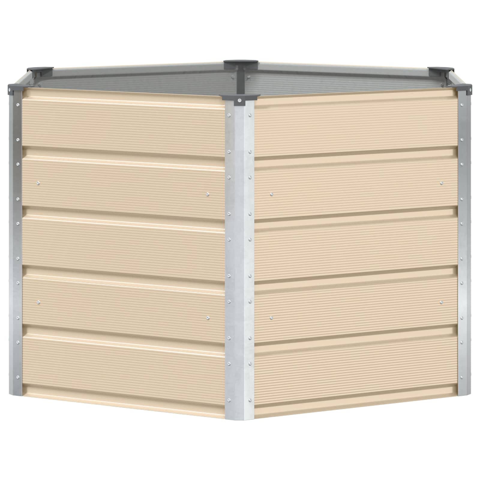 Vidaxx jardinière ivoire 129 x 129 x 75 cm acier