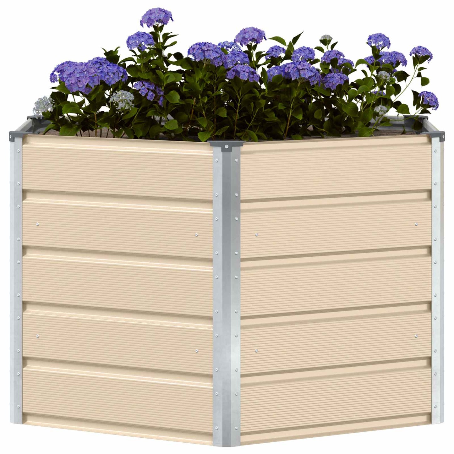 Vidaxx jardinière ivoire 129 x 129 x 75 cm acier