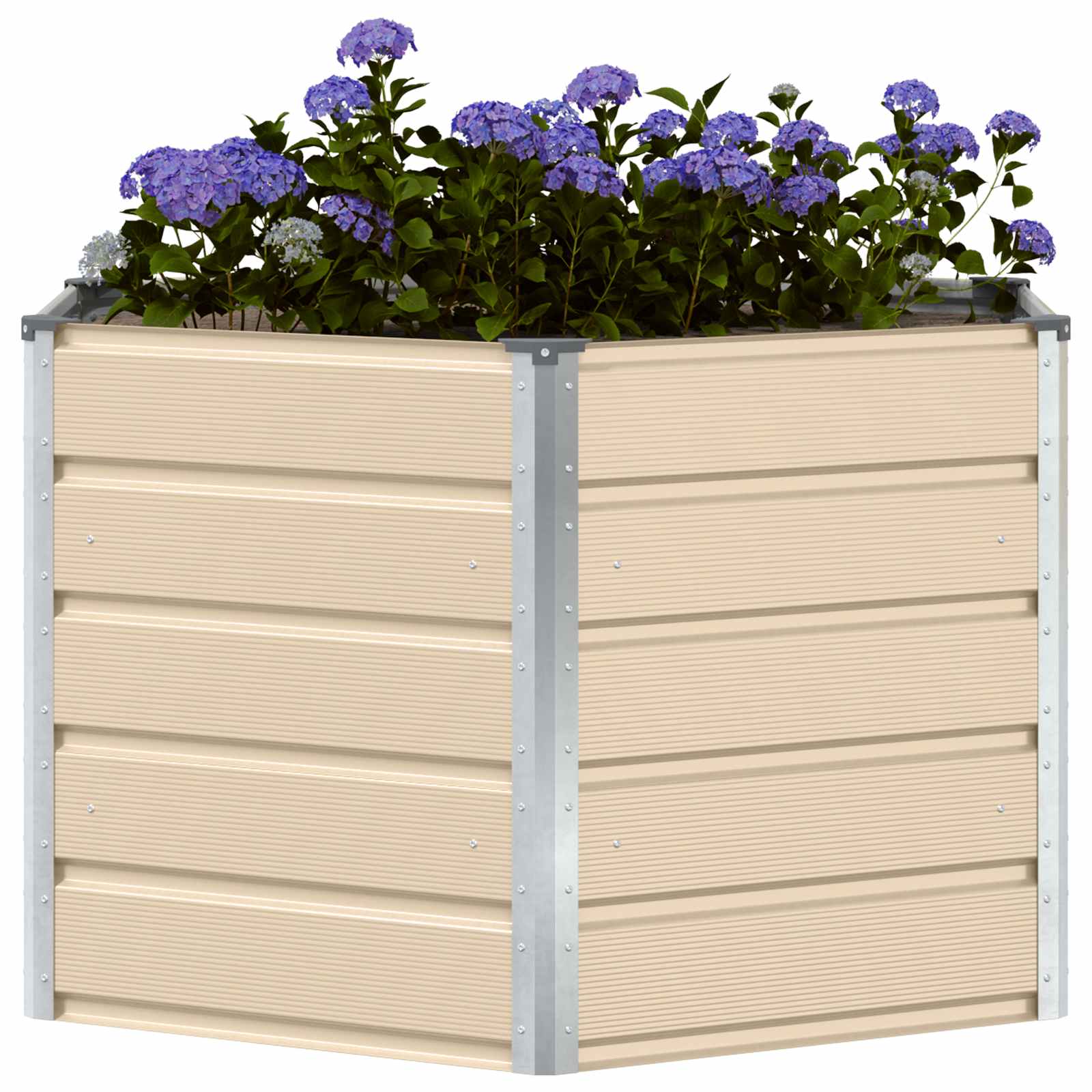 Vidaxx jardinière ivoire 129 x 129 x 75 cm acier