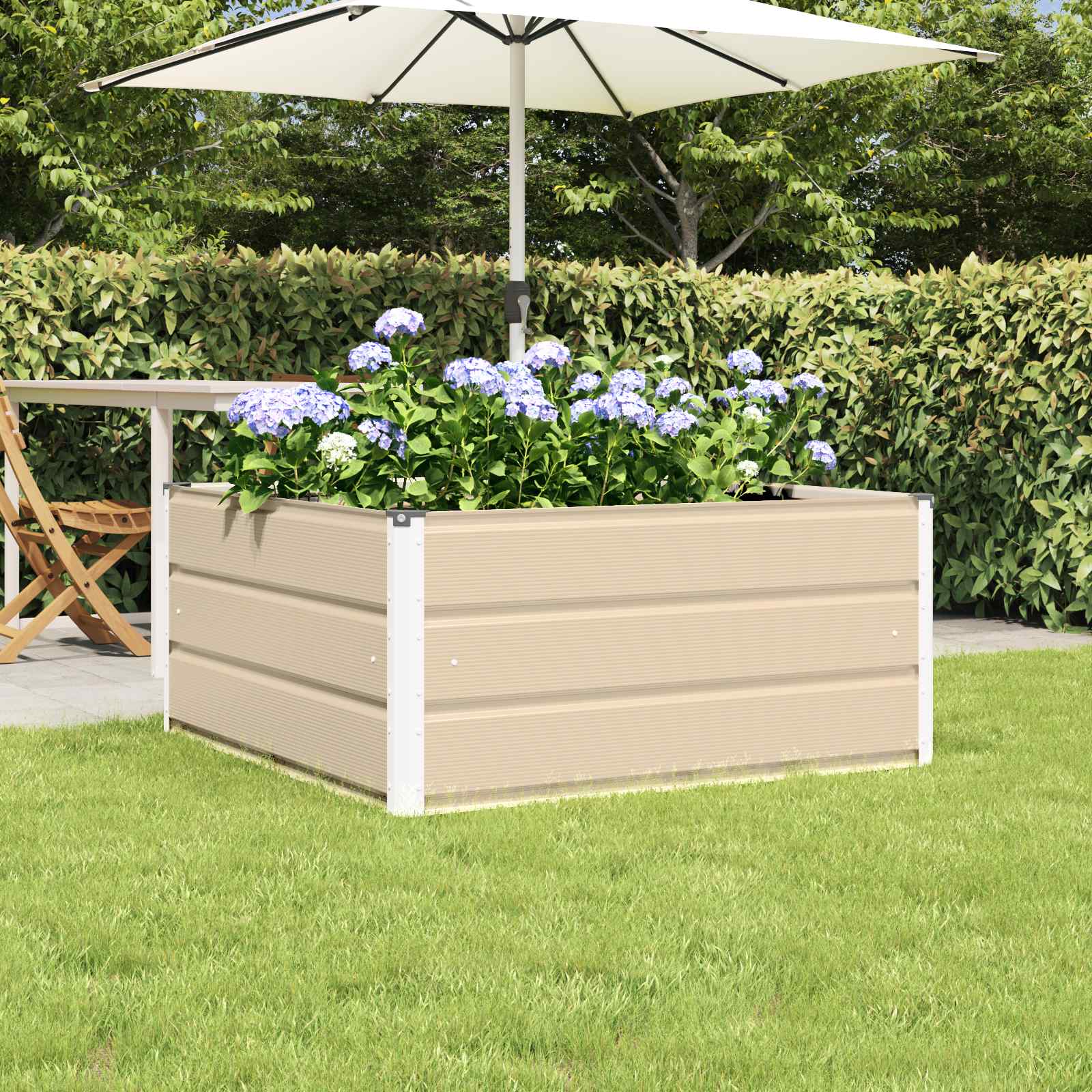 Vidaxx jardinière ivoire 100 x 100 x 45 cm acier