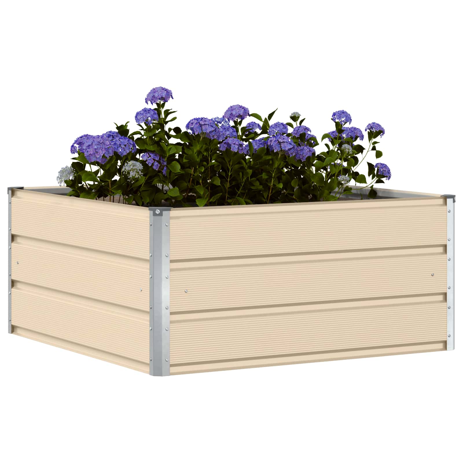 Vidaxx jardinière ivoire 100 x 100 x 45 cm acier