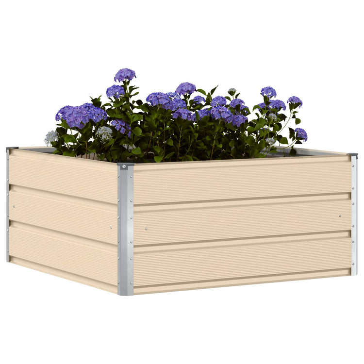 Vidaxx jardinière ivoire 100 x 100 x 45 cm acier