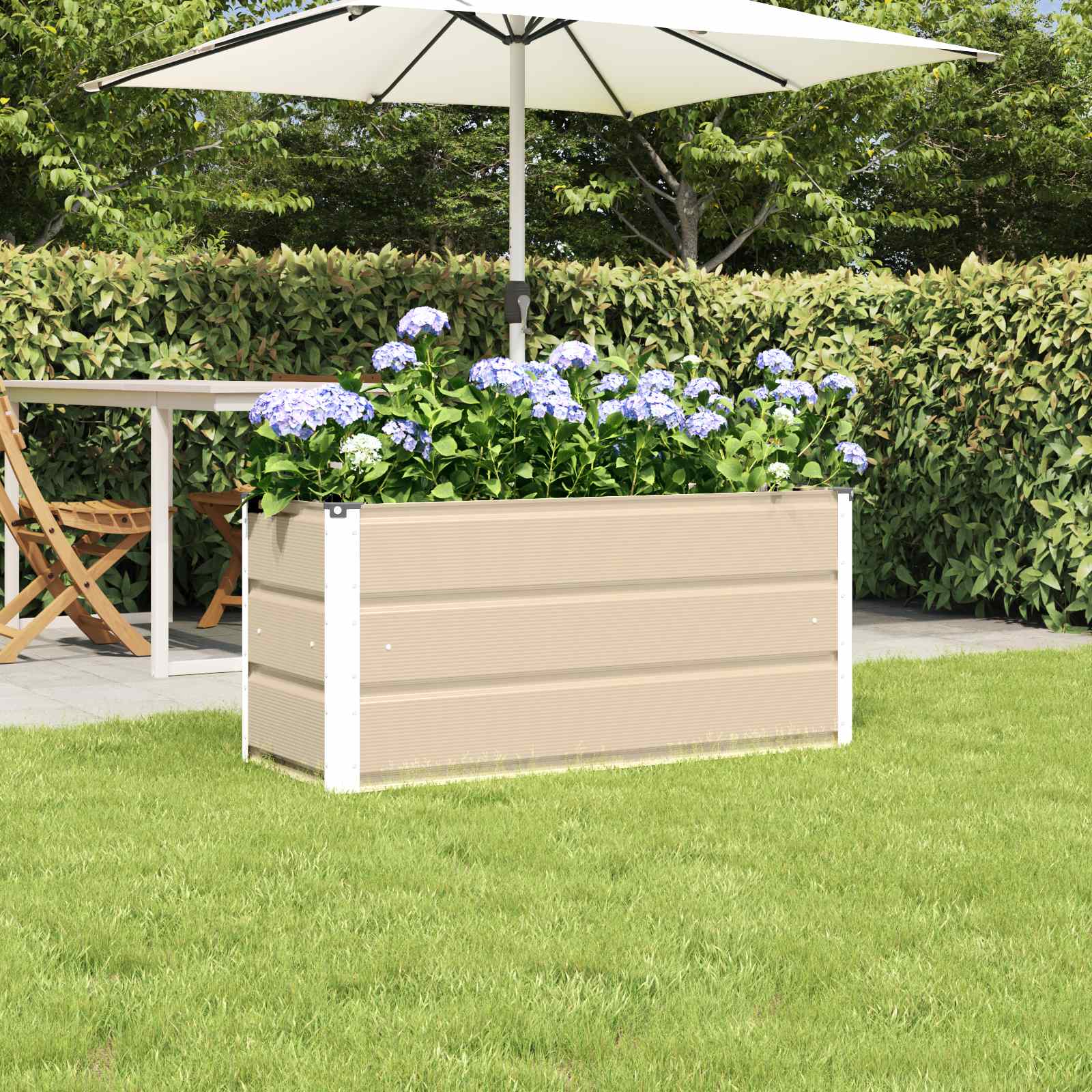 Vidaxx jardinière ivoire 100 x 40 x 45 cm acier