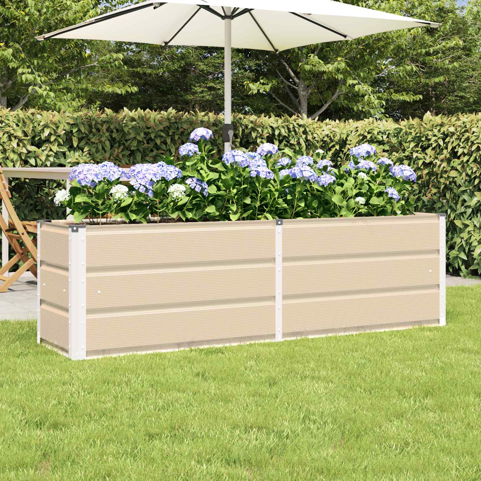 Vidaxx jardinière ivoire 160 x 40 x 45 cm acier