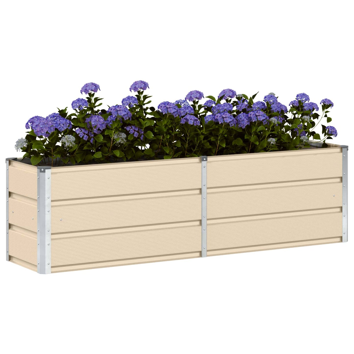 Vidaxx jardinière ivoire 160 x 40 x 45 cm acier