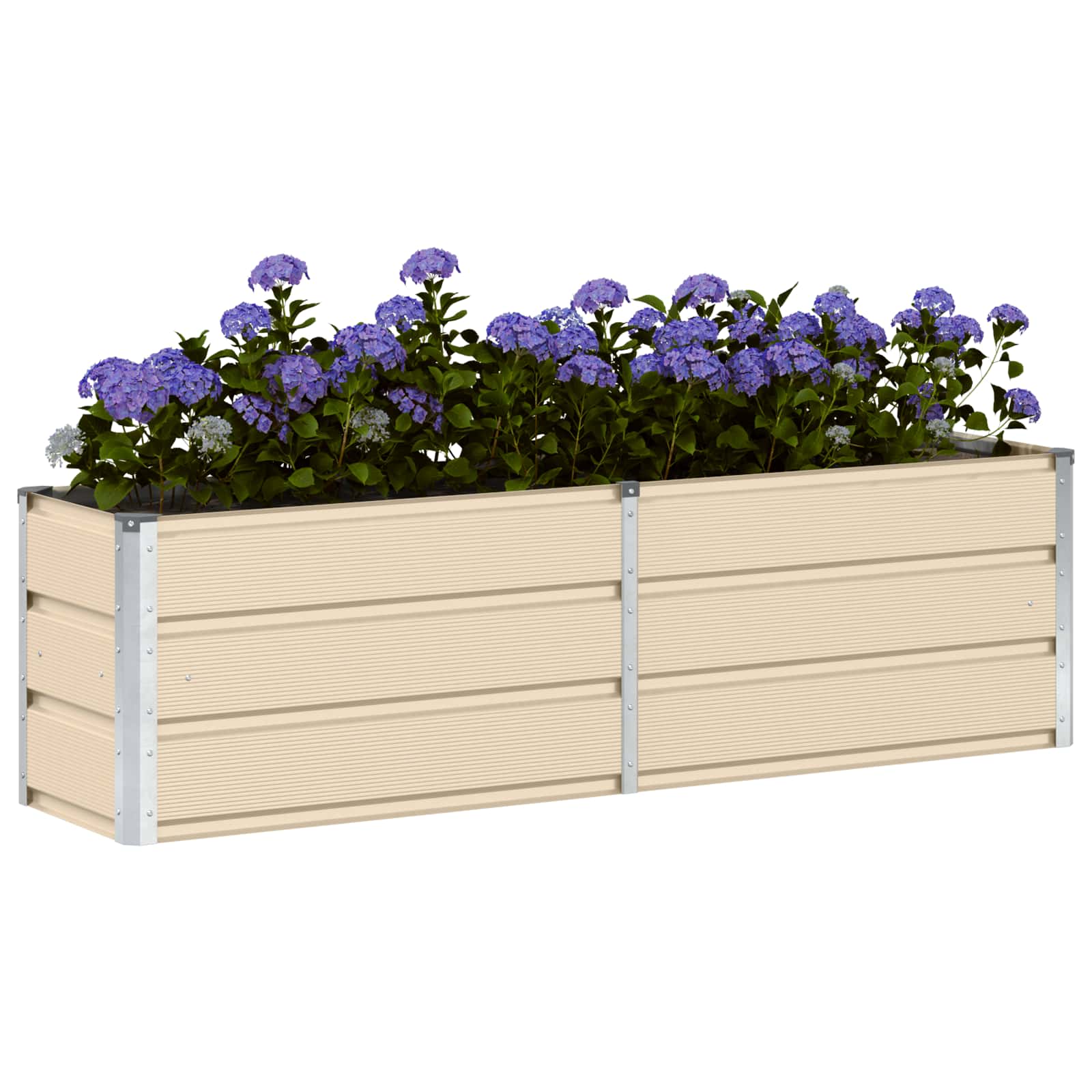 Vidaxx jardinière ivoire 160 x 40 x 45 cm acier