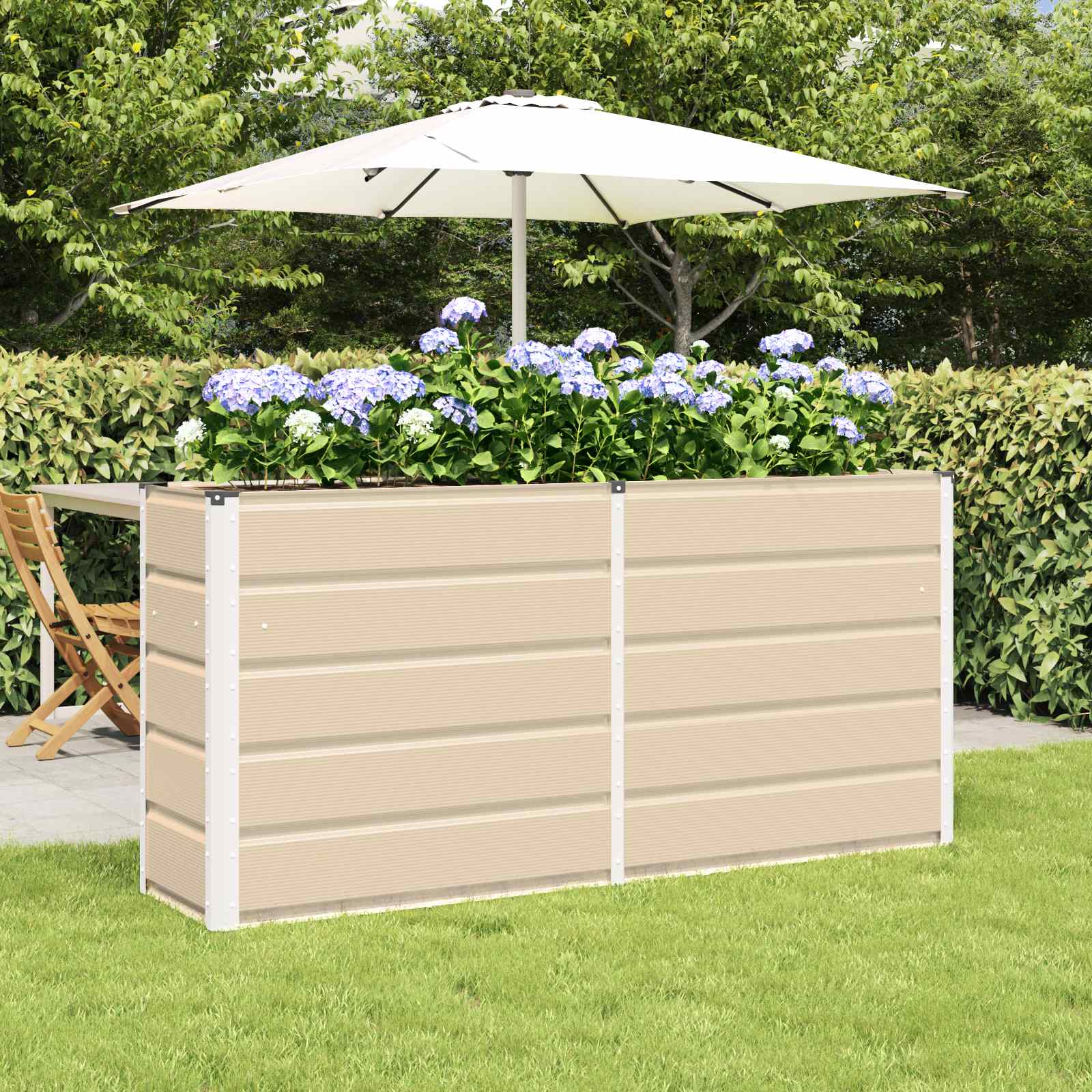 Vidaxx jardinière ivoire 160 x 40 x 75 cm acier