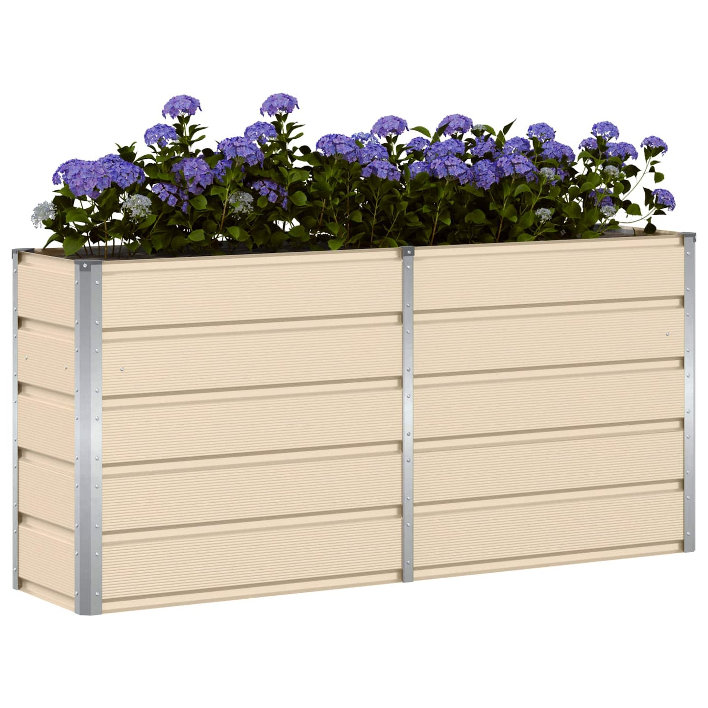 Vidaxx jardinière ivoire 160 x 40 x 75 cm acier