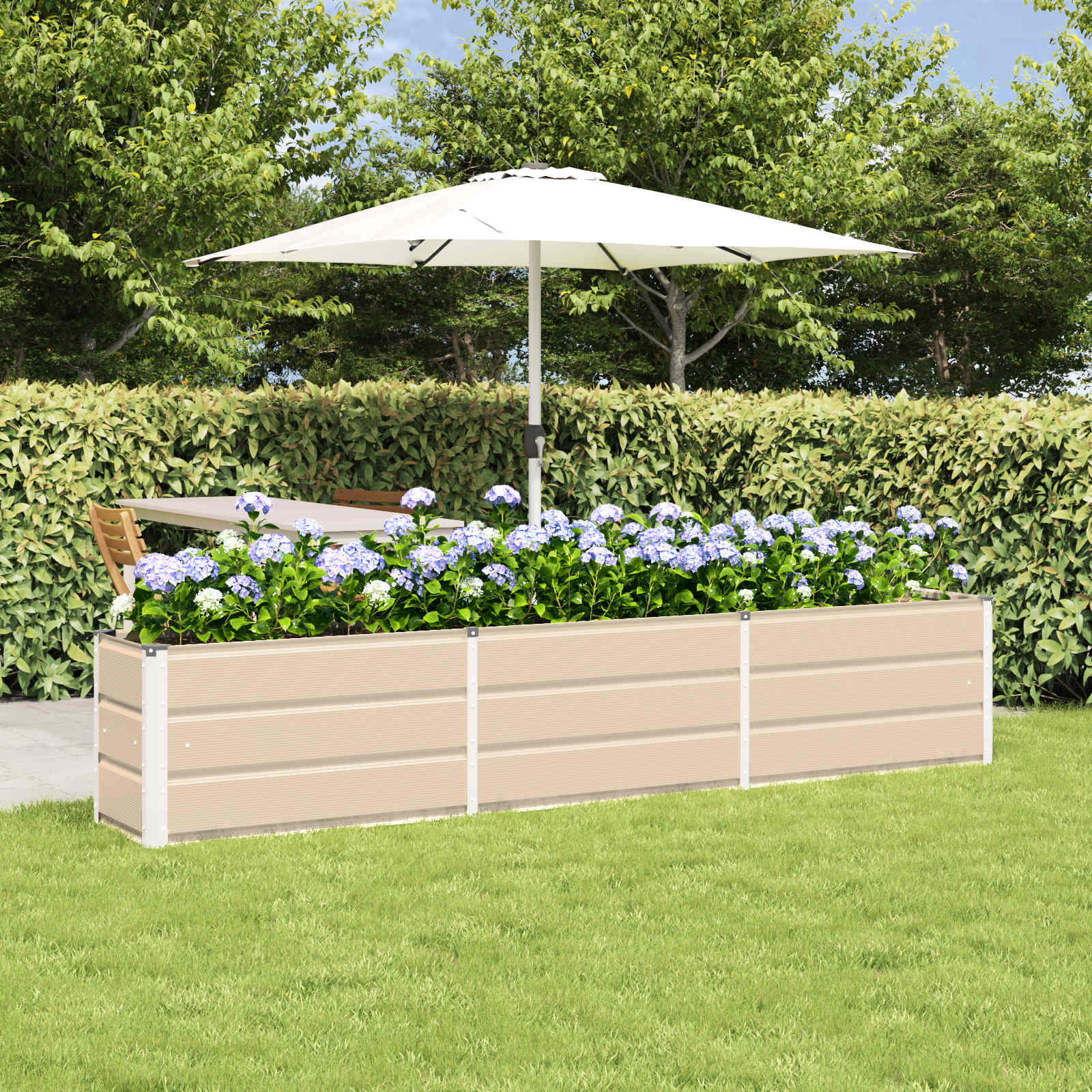 Vidaxx jardinière ivoire 240 x 40 x 45 cm acier